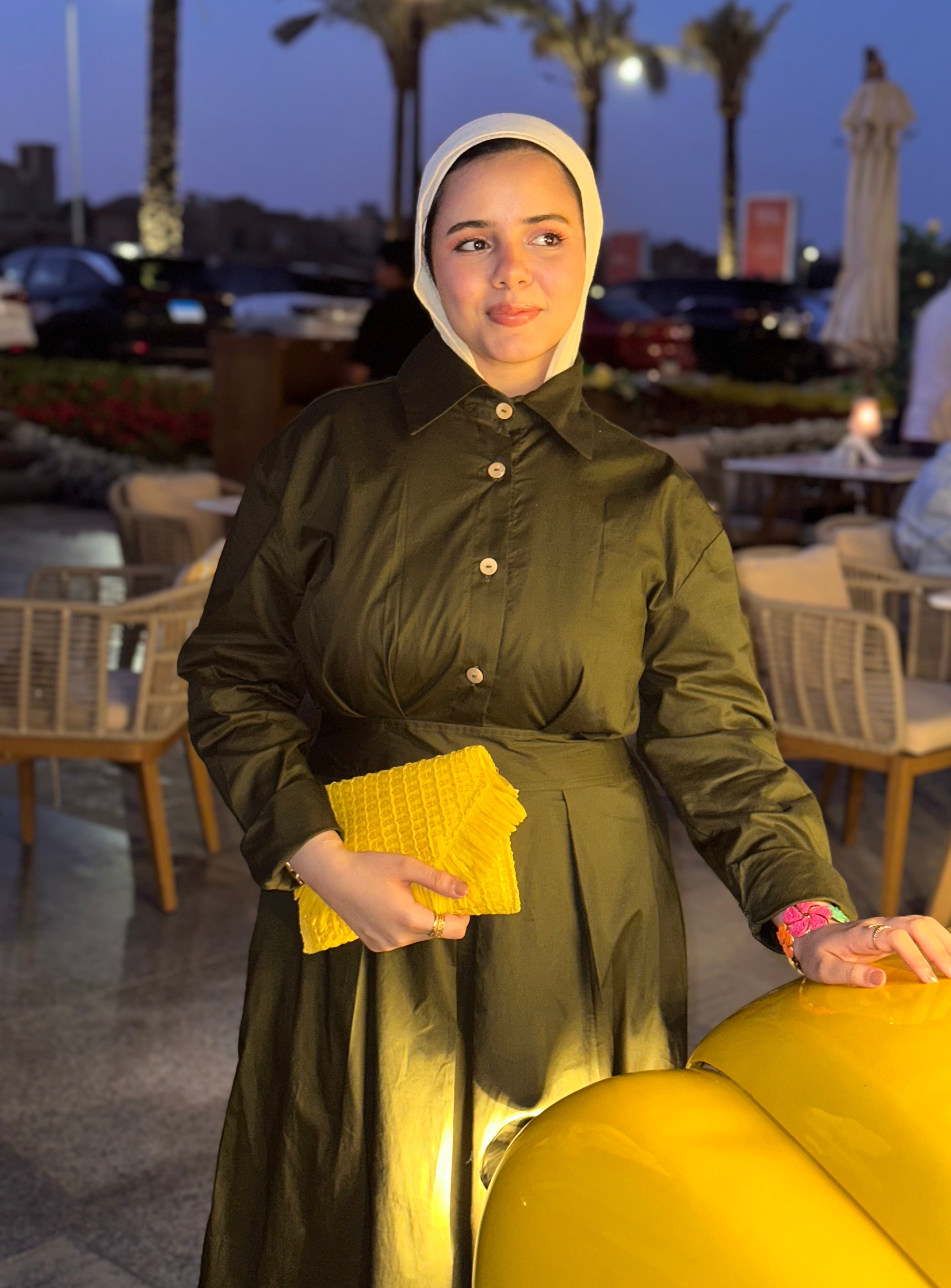 Olive Shirt Dress