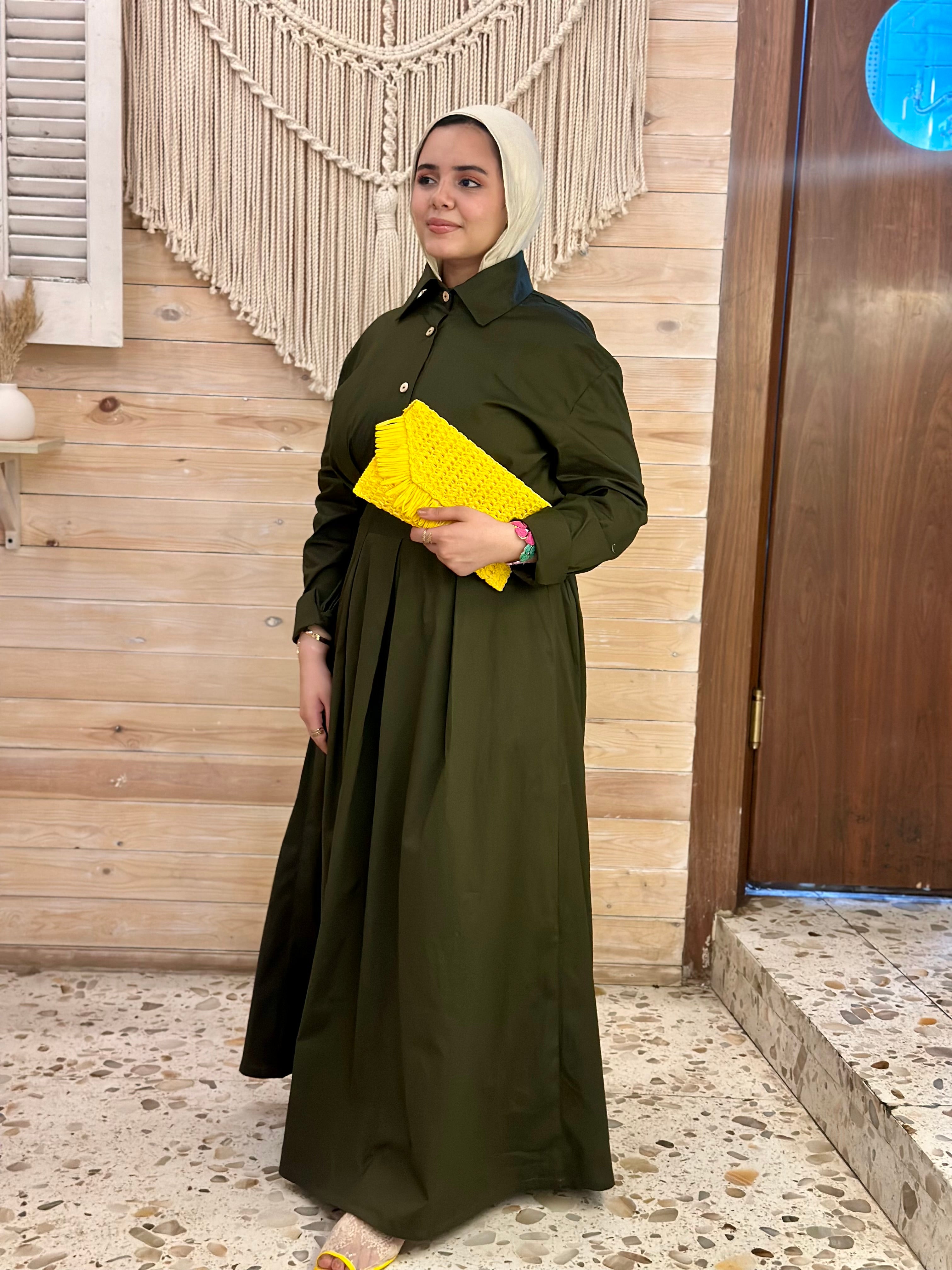 Olive Shirt Dress