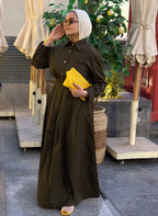 Olive Shirt Dress