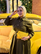 Olive Shirt Dress