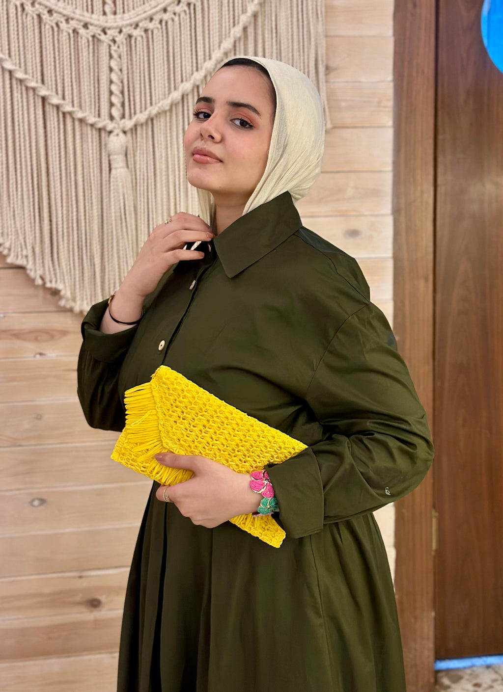 Olive Shirt Dress