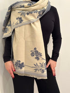 Blue Beige Double Face Shawl
