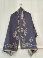 Blue Beige Double Face Shawl