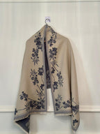 Blue Beige Double Face Shawl