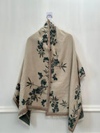 Green Beige Double Face Shawl