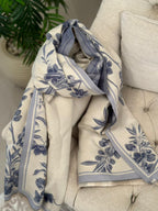 Blue Beige Double Face Shawl